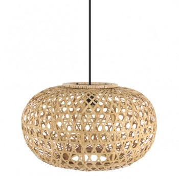 Distribuidor - Lâmpadas Diversas | Colgantes Rustica | COLGANTE BAMBU PONTE NEG/NATURAL 1XE27 REGX50X50CM Ref: 222895086